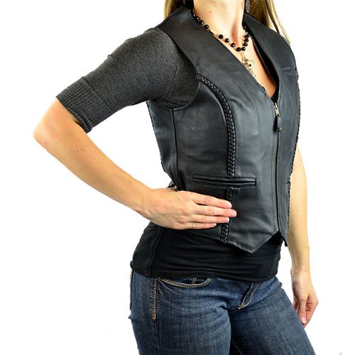 Motorcycle Leather Vest for Women LV754 S Gloves Jafrum LV754-S