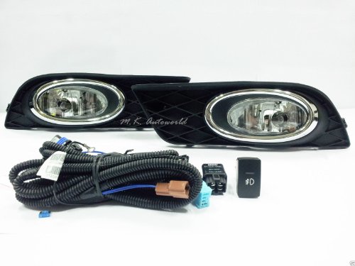 Honda Civic SEDAN 4 Doors Fog Lights Driving Lamp OE Replacement with Wiring Kit and Switch- Fits 2012 Honda Civic SEDAN Four Wheel Drive Kasei HD236OE