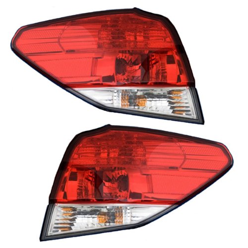 2010-2011-2012-2013 Subaru Outback Taillight Taillamp Rear Brake Tail Lamp Light (Quarter Panel Outer Body Mounted) Set Pair Right Passenger AND Left Driver Side (13 12 11 10) Tail Lights Aftermarket Auto Parts SU2804105, SU2805105