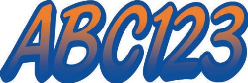 STIFFIE Whipline Orange/Blue 3 Alpha-Numeric Registration Identification Numbers Stickers Decals for Boats & Personal Watercraft Decals Stiffie WL28