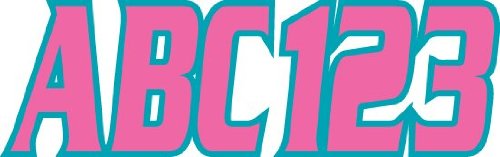 STIFFIE Hardline Florescent Pink/Aqua 3 Alpha-Numeric Registration Identification Numbers Stickers Decals for Boats & Personal Watercraft Decals Stiffie HL103