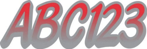 STIFFIE Whipline Red/Silver 3 Alpha-Numeric Registration Identification Numbers Stickers Decals for Boats & Personal Watercraft Decals Stiffie WL56