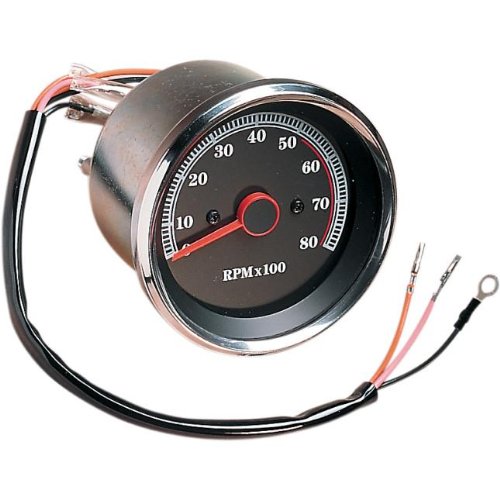 Drag Specialties Electronic 8000 RPM Tachometer 74106-BX-LB1 Tachometers Drag Specialties DS-243939