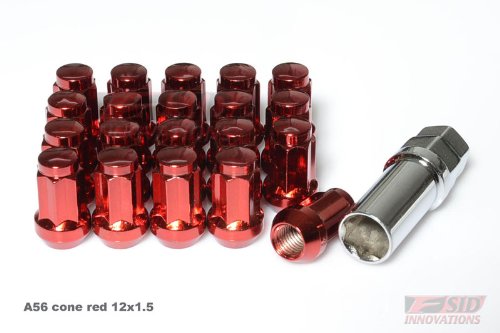 Wheel Studs FSID INNOVATION AMZ-7 HEPTAGON-RED-12x1.5 CONE