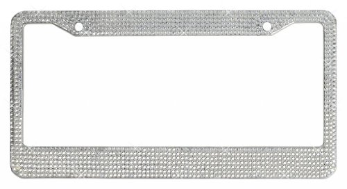 Car Candy 135-ACXC NEW 7 Row Clear Crystal Bling with Glitter! License Plate Frame Frames Car Candy 135-ACXC