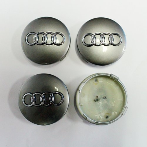 HAMMER Audi 59mm Grey Wheel Center Hub Caps Cover 4-pc Set Special Offer Wheels  LG-AUDI-59