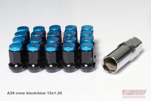 Wheel Studs FSID INNOVATION AMZ-7 HEPTAGON-BLACK BLUE TOP-12x1.25 CONE