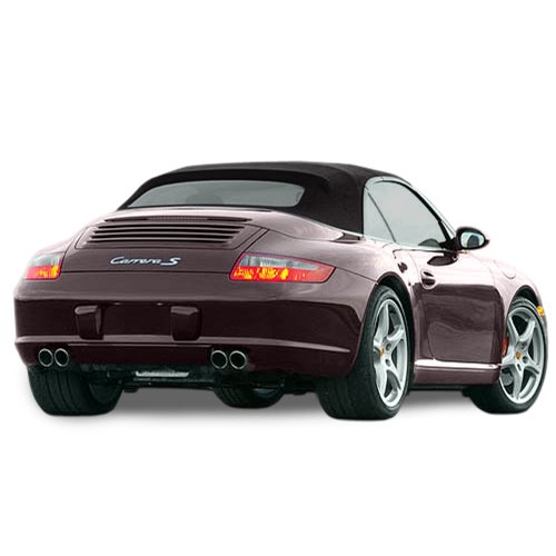 Porsche 911 Convertible Top (2002-08) Original Haartz German A5 Cloth, No Window Black Tops & Roofs Sierra Auto Tops & Seats 10-07-996-013