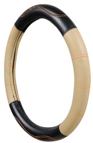 Allison 54-6596 Black/Tan Touring Steering Wheel Cover Steering Accessories Allison 54-6596