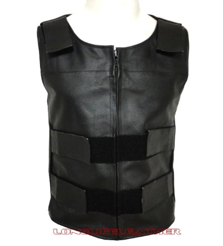 Men's Leather Bullet Proof Style Motorcycle Biker Vest New All Sizes (SMALL) Jackets & Vests LongLifeLeather LLL-219