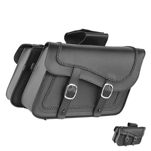Deluxe Hard Lockable Bolt-on/TO Motorcycle Saddlebags Inspire2009 15x10.5x6.5 Saddle Bags Jafrum Inspire2009-Plain