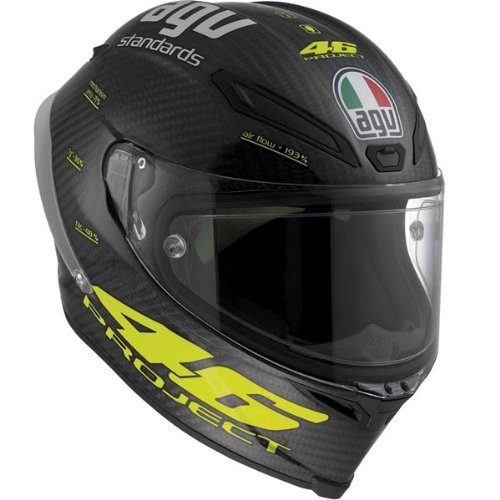 NEW AGV PISTA-GP CARBON-FIBER 46 VALENTINO ROSSI REPLICA ADULT HELMET, BLACK, LARGE/LG Helmets AGV 6001O9DW001009