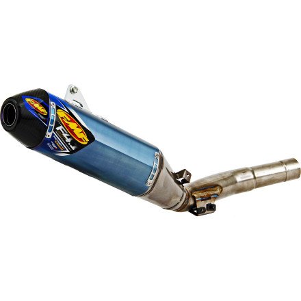 14 YAMAHA YZ450F: FMF Factory 4.1 RCT Slip-On Exhaust - Blue Anodized Titanium With Carbon Fiber End Cap (CARBON FIBER) Complete Systems FMF 044409