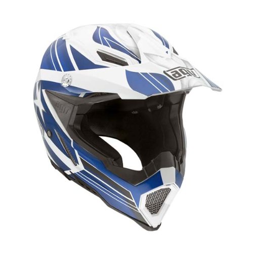 AGV AX-8 EVO Flagstars Off-Road Motorcycle Helmet - White/Blue (X-Large) Helmets AGV 0110-2899