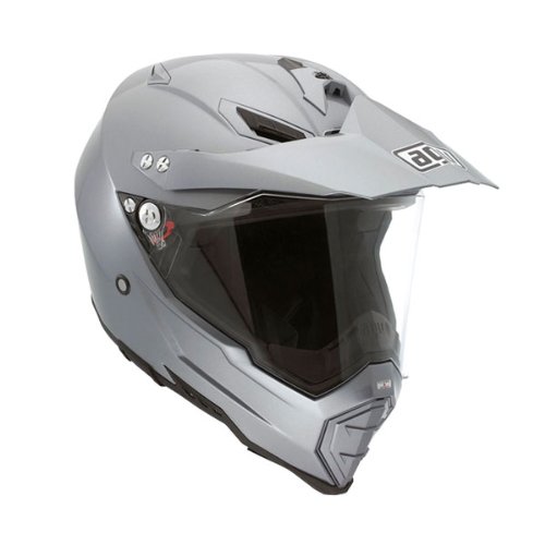 AGV AX-8 Dual Sport EVO Solid Off-Road Motorcycle Helmet - Titanium Grey (Large) Helmets AGV 0110-2872