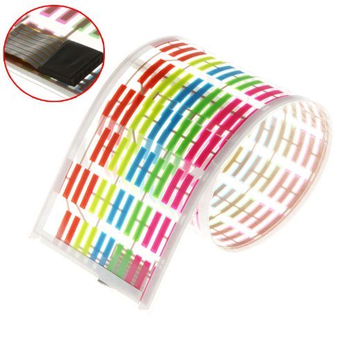 KKmoon Colourful Flash 45x11cm Car Sticker Sound Music Rhythm LED EL Light Lamp Activated Equalizer Lighting KKmoon K823