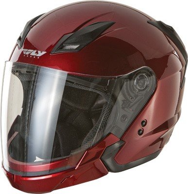 Fly Racing Tourist Solid Helmet , Gender: Mens/Unisex, Helmet Type: Open-face Helmets, Helmet Category: Street, Size: XL, Distinct Name: Candy Red, Primary Color: Red F73-8105-5 Helmets Fly Racing F73-8105~5