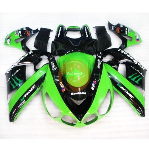 NEW ABS Bodywork Fairing For KAWASAKI ZX-14R 06-09 Green Black Fairing Kits Wotefusi CK449*
