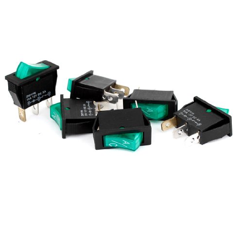 6pcs DC 30A/12V 3 Pins 2 Positions LED Light ON/OFF Rocker Switch Toggle Amico s14010200am0719
