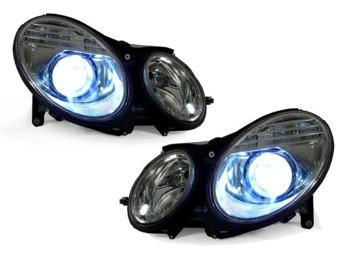 Headlight Assemblies Depo FACELIFT CHROME PROJECTOR HEADLIGHT HID E CLASS