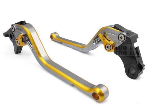 Pair Gold Motorcycle Racing CNC Billet Long Colorful Handle Brake Clutch Levers For TRIUMPH Street Triple 675 2007 2008 2009 2010 2011 (T-333/F-14) Clutch LUO LUOO-C-L-L-267-gold