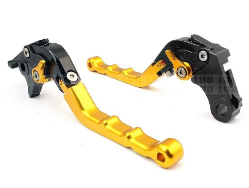 Pair Gold Motorcycle Racing CNC Billet Folding Foldable Brake Clutch Levers For TRIUMPH Tiger 1050/ABS 2007 2008 2009 2010 2011 (T-333/F-14) Clutch LUO LUOO-F-L-293-gold