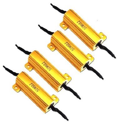 Zone Tech 4pcs 50W 6Ohm LED Load Resistors for LED Turn Signal Lights or LED License Plate Lights or DRL (Fix Hyper Flash, Warning Cancellor) (pack of 4) Headlight & Tail Light Conversion Kits Zone Tech LB0072