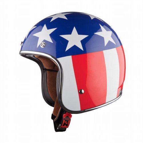 LS2 OF583 Bobber Easy Rider Open Face Helmet (Red/White/Blue, XX-Large) Helmets LS2 Helmets 583-1126