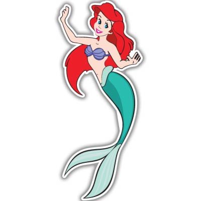 Little Mermaid Ariel Disney Princess vynil car sticker 3 x 6 Bumper Stickers Sticky Pig c-littlemerm1 6