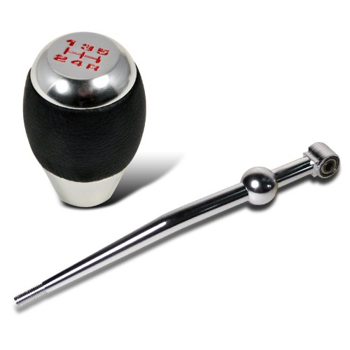 Honda Civic CRX Aluminum Short Shifer+5-Speed Manual Black Shift Knob Shifters Spec-D Tuning SKSS-CV88CR5-RS