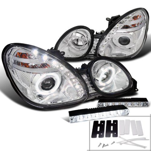 Chrome Lexus Gs300/400 Halo Smd Projector Headlight+LED DRL Fog Lamp Bulbs Spec-D Tuning L15-LHPGS30098RS