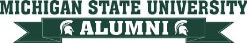 MICHIGAN STATE UNIVERSITY Decal - DECAL D MICHIGAN STATE UNIVERSITY ALUMNI WITH BANNER - 18 x 3.2 Decals