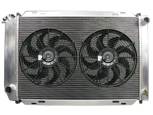 Radiator + Fans For 79-93 Mustang MT,3 Rows.Core Size: 24.5x16.5x2.36 Radiators CXRacing 10312001329