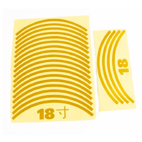 Car 29cm Long Gold Tone Wheel Tyre Tire Decal Sticker Stripes 22PCS for 18 Wheels Tire Covers Amico a13071500ux0459