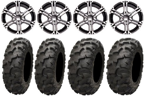 ITP SS212 14 Wheels Machined 27 Blackwater Tires Polaris Sportsman XP 550 850 ATV KJ Motorsports ITSS212M14x68+27BWE4