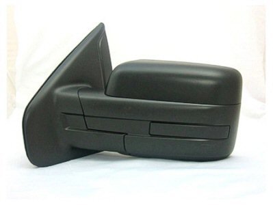 DRIVER SIDE DOOR MIRROR Ford F-150, Ford F-250, Ford F-350, Ford F-450 MANUAL STANDARD SQUARE HEAD DESIGN; BLACK TEXTURED FINISH; Mirrors Headlights Depot DS-3-FO1320347