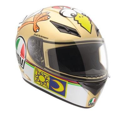 AGV K3 Chicken Helmet , Distinct Name: Chicken, Gender: Mens/Unisex, Helmet Category: Street, Helmet Type: Full-face Helmets, Primary Color: Gold, Size: Lg 032150A0016009 Helmets AGV 032150A0016009