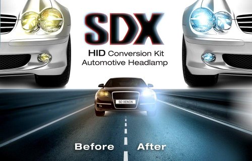 SDX Supreme High Beam HID Xenon Headlight DC Conversion Kit by SDX - H8 - 10000K Electrical SDX Kensun-sup-Kit-High-1029
