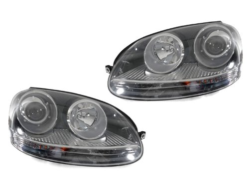 05-09 VW Jetta Rabbit GTI R32 STYLE PROJECTOR XENON ECODE HEADLIGHTS - FACTORY HALOGEN ONLY Headlight Bulbs Depo mk5d