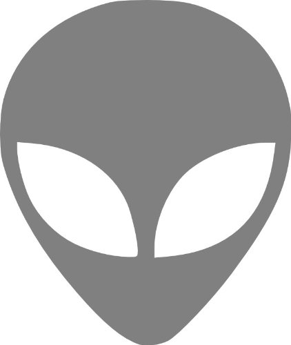 JP Vinyl Design - AlienWare - Alien Head -Vinyl Decal - 10 - Silver Decals JP Vinyl Design DB36-SIL-10