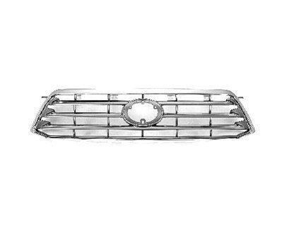 GRILLE Toyota Highlander SPORT; CHROME SILVER-GRAY/ SMOKED BLACK. (WITHOUT MFR MANUFACTURER EMBLEMS / LOGOS. THEY ARE TRADEMARK PROTECTED.) Grilles Headlights Depot DS-3-TO1200308