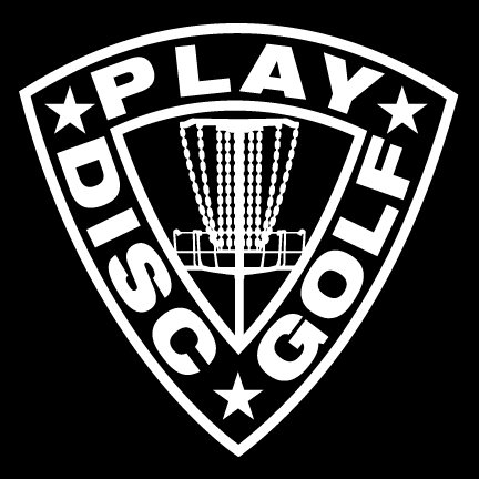 Play Disc Golf Shield Decal with Mach 3 Basket Detail - White Bumper Stickers, Decals & Magnets Bamfdecals play_disc_golf_shield-White