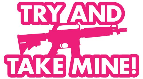 Try and Take Mine! Decal with AR15 Detail à Pink Decals Bamfdecals try_and_take_mine_ar15-Pink
