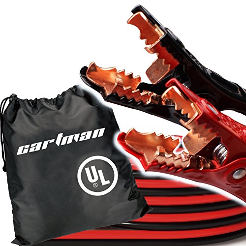 Cartman Booster Cables in Carry Bag, 6 Gauge 16 Feet Jump Cable with UL listed Battery Jumper Cables BC120705