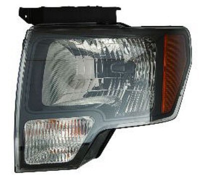 DRIVER SIDE CAPA HEADLIGHT Ford F-150 HEAD LIGHT ASSEMBLY; FOR SVT RAPTOR; SMOKED WITH BLACK BORDER; Headlight Bulbs Headlights Depot DS-3-FO2502289C