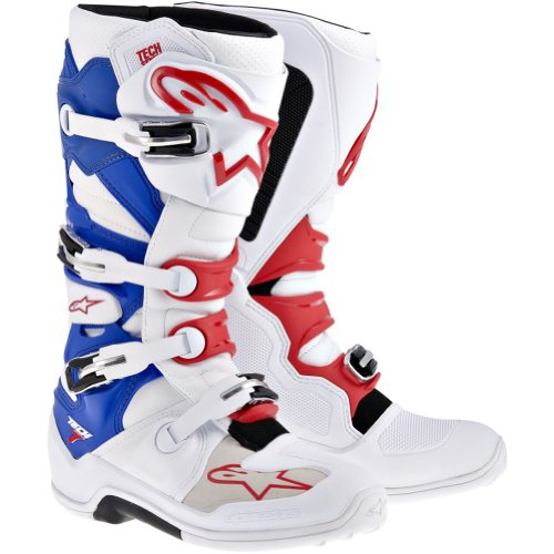 Alpinestars Tech 7 Boots , Primary Color: White, Size: 13, Distinct Name: Patriot, Gender: Mens/Unisex 20120142739 Boots Alpinestars 3410-1175