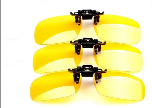 THG Man Women Scratch Resistant Yellow Lens UV400 Sunglasses Car Motorcycle Fisherman Clip On Polarized Anti-glare Glasses Goggles THG MFJ3558YS-6