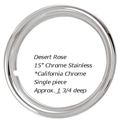 15 California Chrome Plated Stainless Steel Beauty Trim Ring Single Piece Accessories JAE 4503