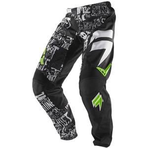 Shift Racing Youth Assault Masked Pants - Youth 22/Black/Green Pants & Chaps Shift 07545-151-22
