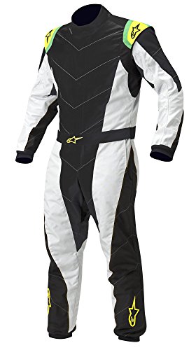 Alpinestars (3353513-159-130) Black/Silver/Yellow/Fluorescent Size-130 K-MX 5 Youth Kart Suit Racing Suits Alpinestars 3353513-159-130